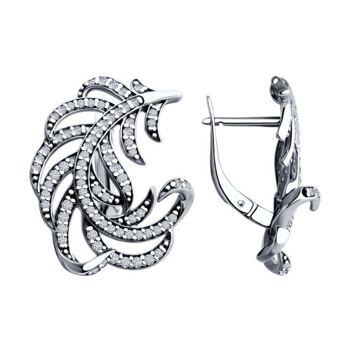 Серьги классические из серебра