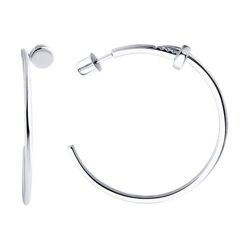Серьги конго из серебра 925 пробы