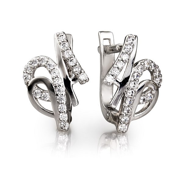 Серьги классические из серебра