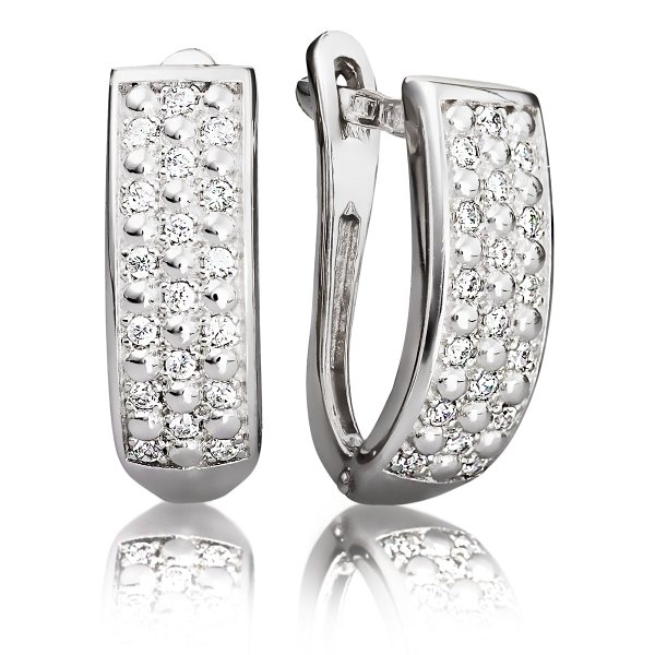 Серьги классические из серебра