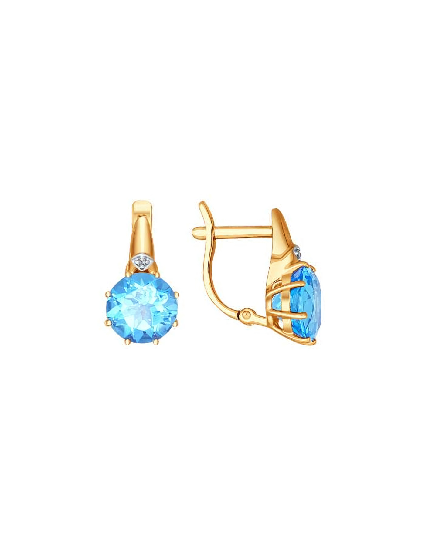 Серьги из золота 375 пробы на английском замке
