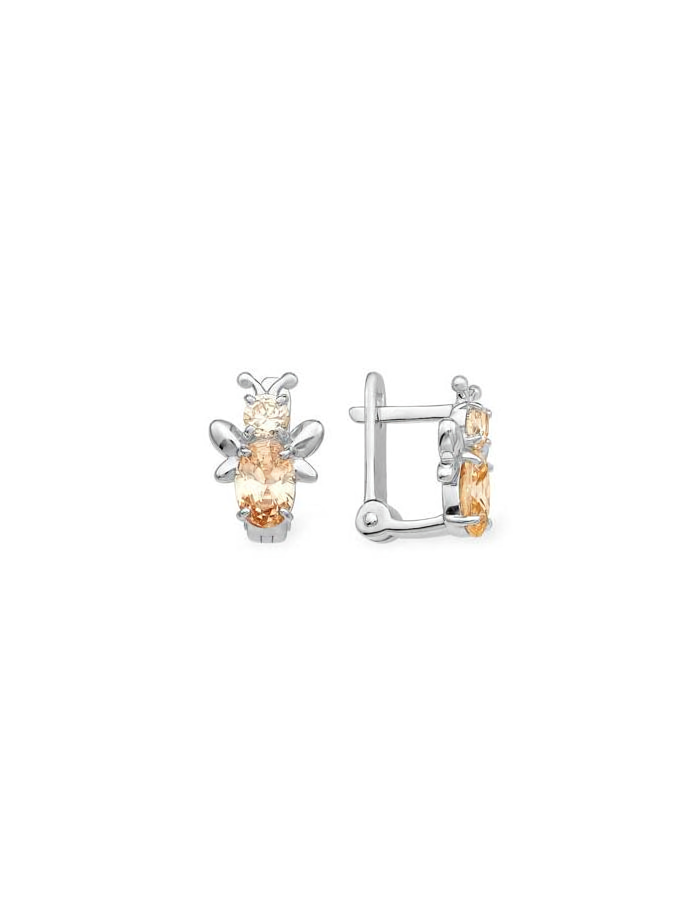 Серьги серебряные детские пчелки