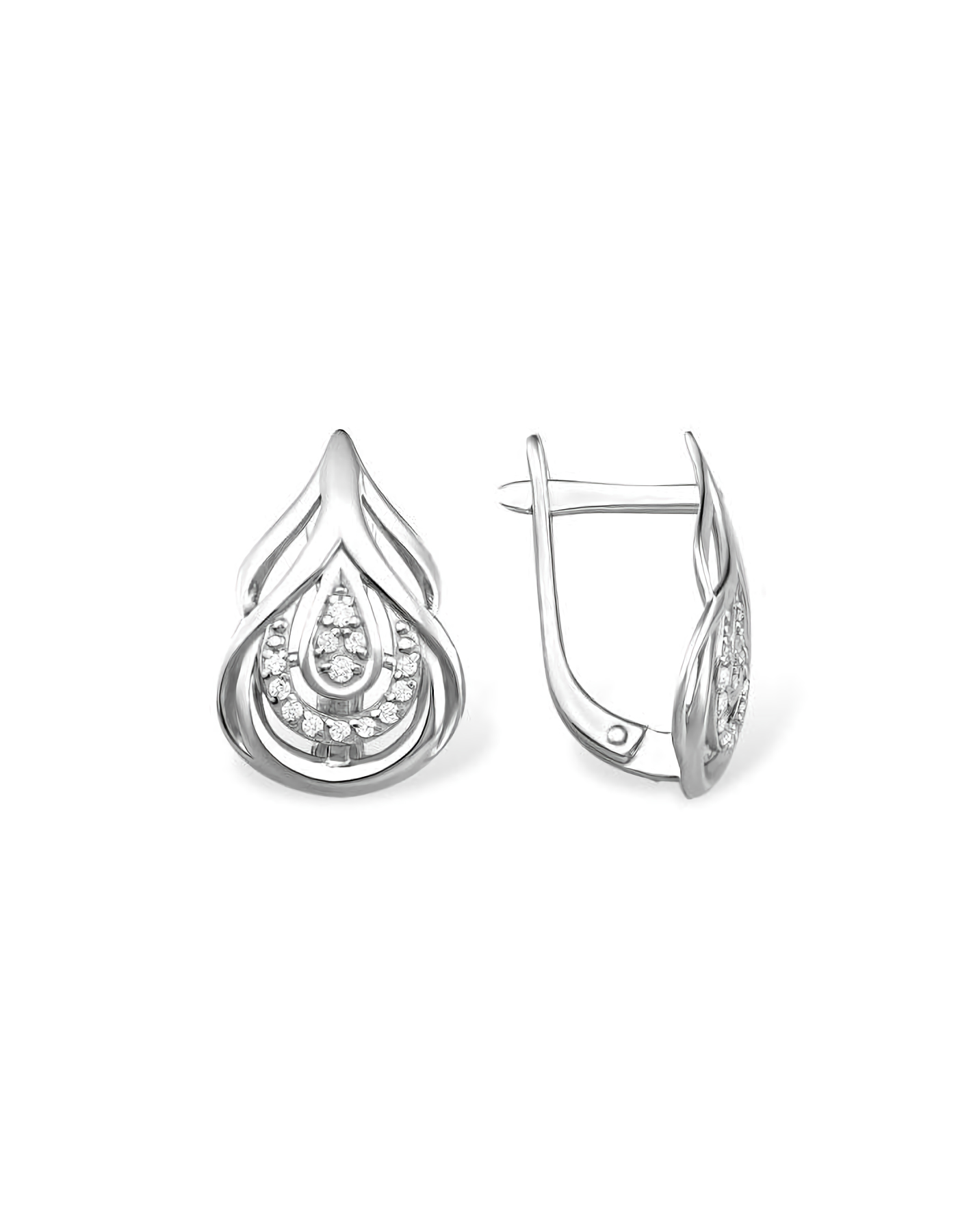 Серьги серебряные на английском замке
