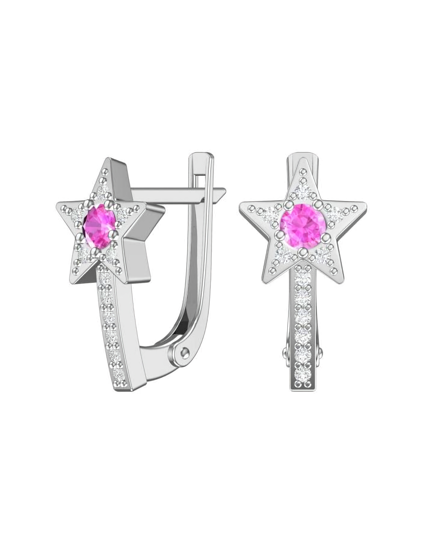 Серьги серебряные детские звезды