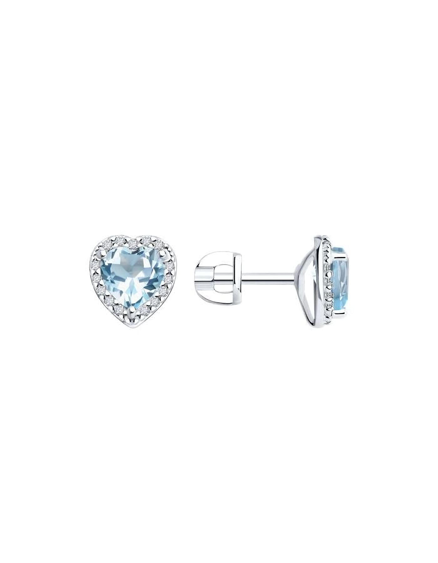 Серьги пусеты гвоздики из серебра