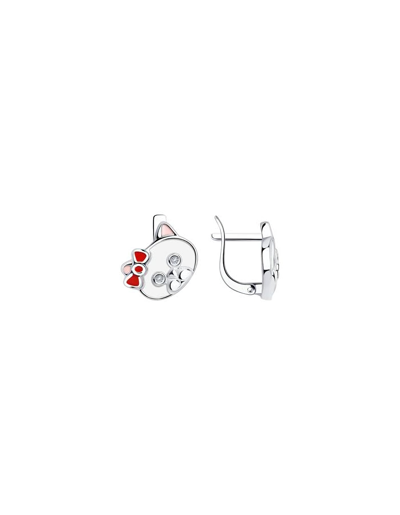 Серьги серебряные детские Hello Kitty