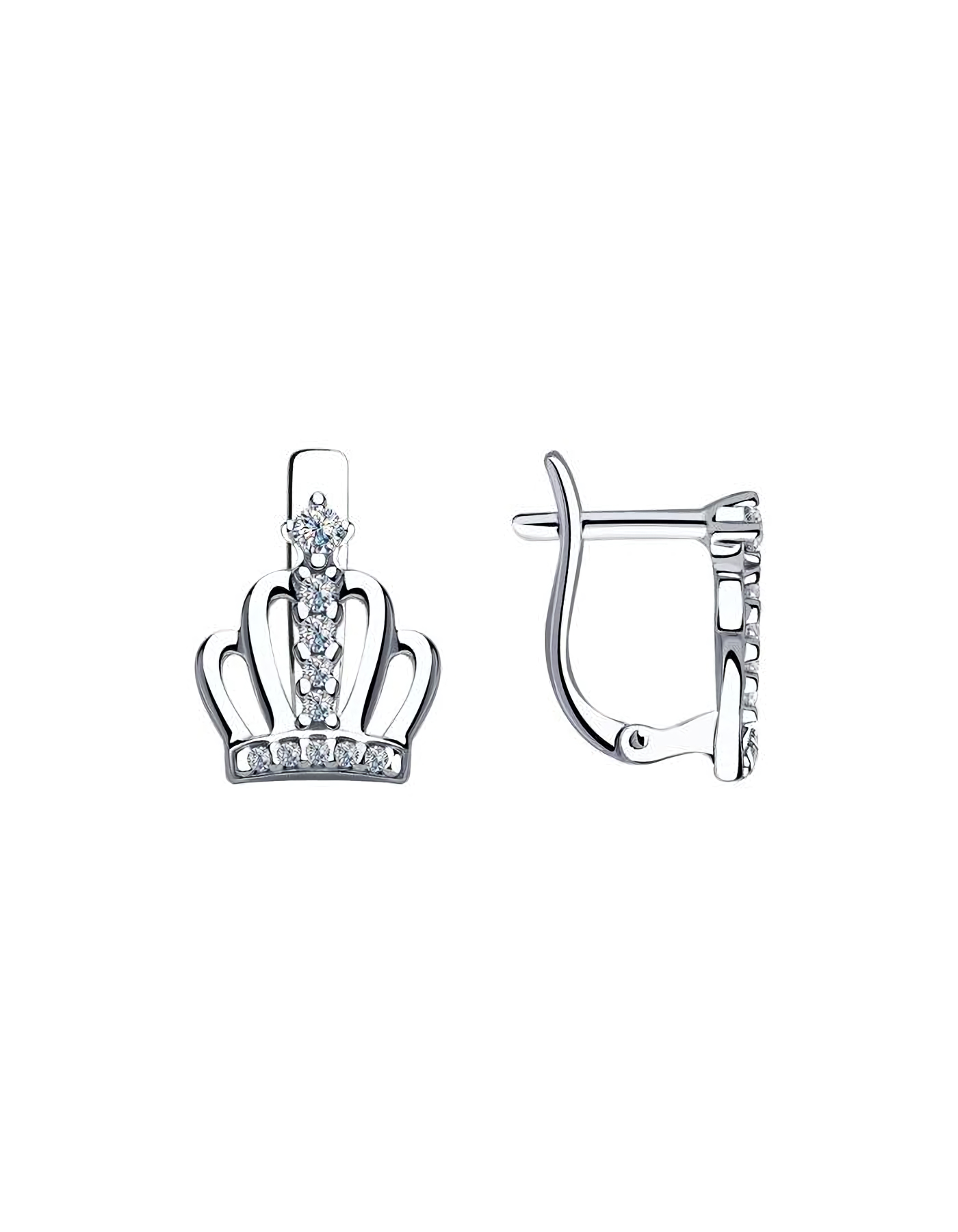 Серьги серебряные детские короны