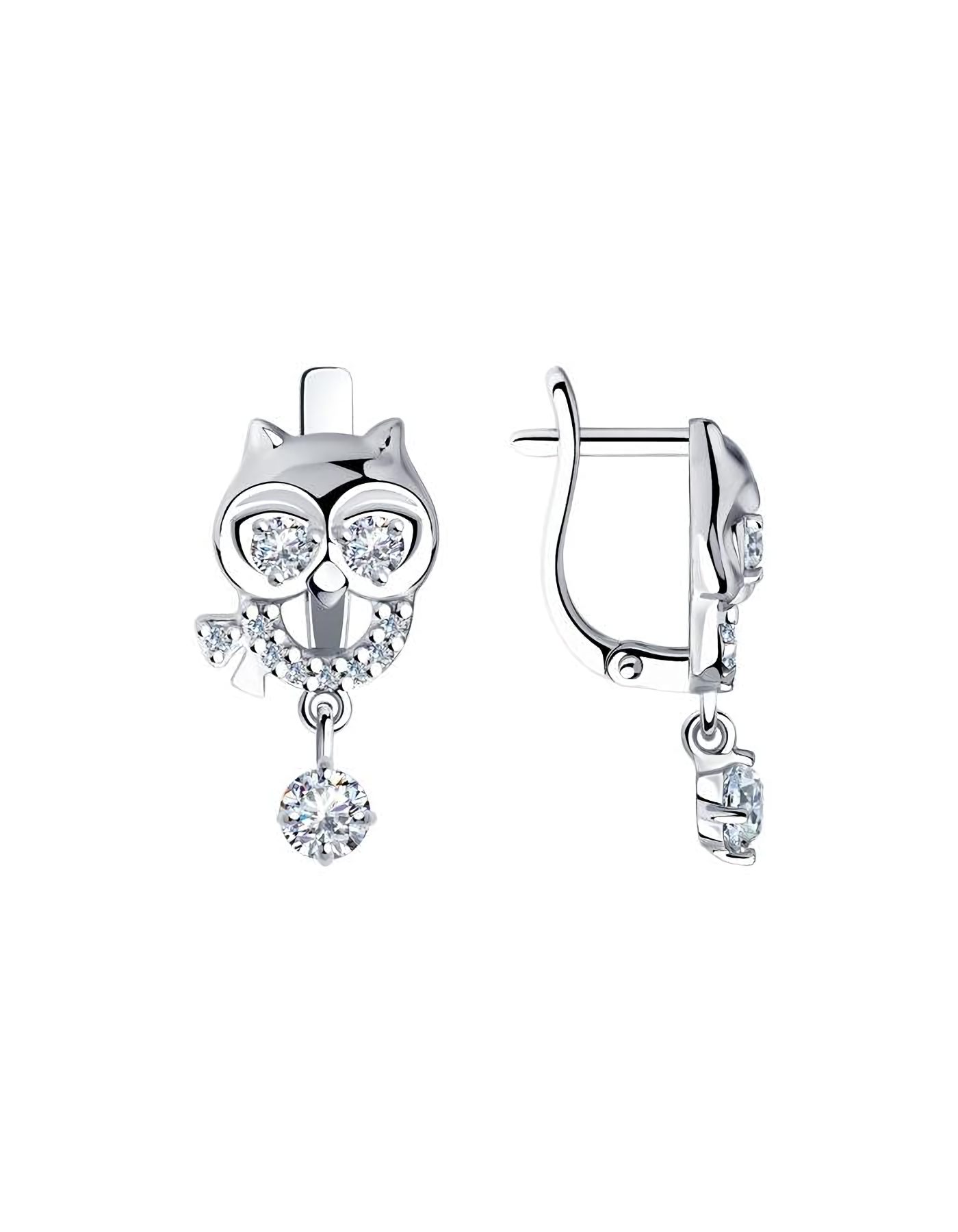 Серьги серебряные детские совята