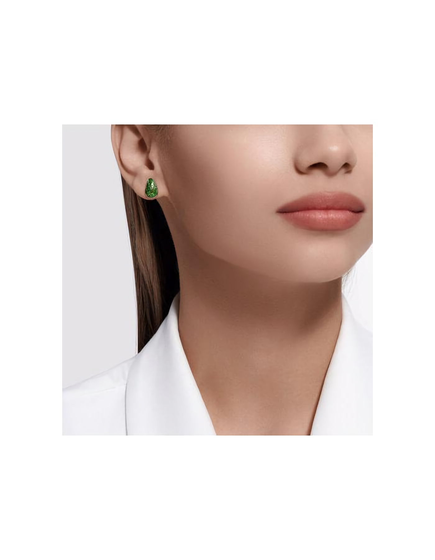 Серьги пусеты непарные серебряные авокадо — фото 2