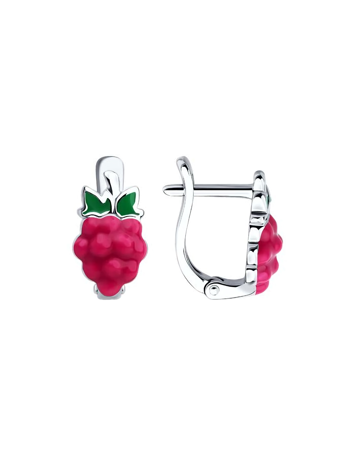 Серьги серебряные детские малинки