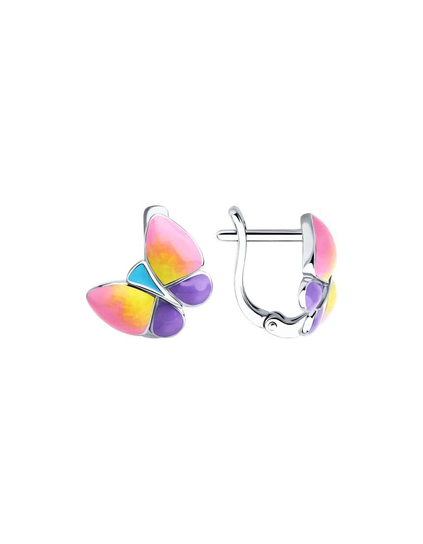 Серьги серебряные детские бабочки