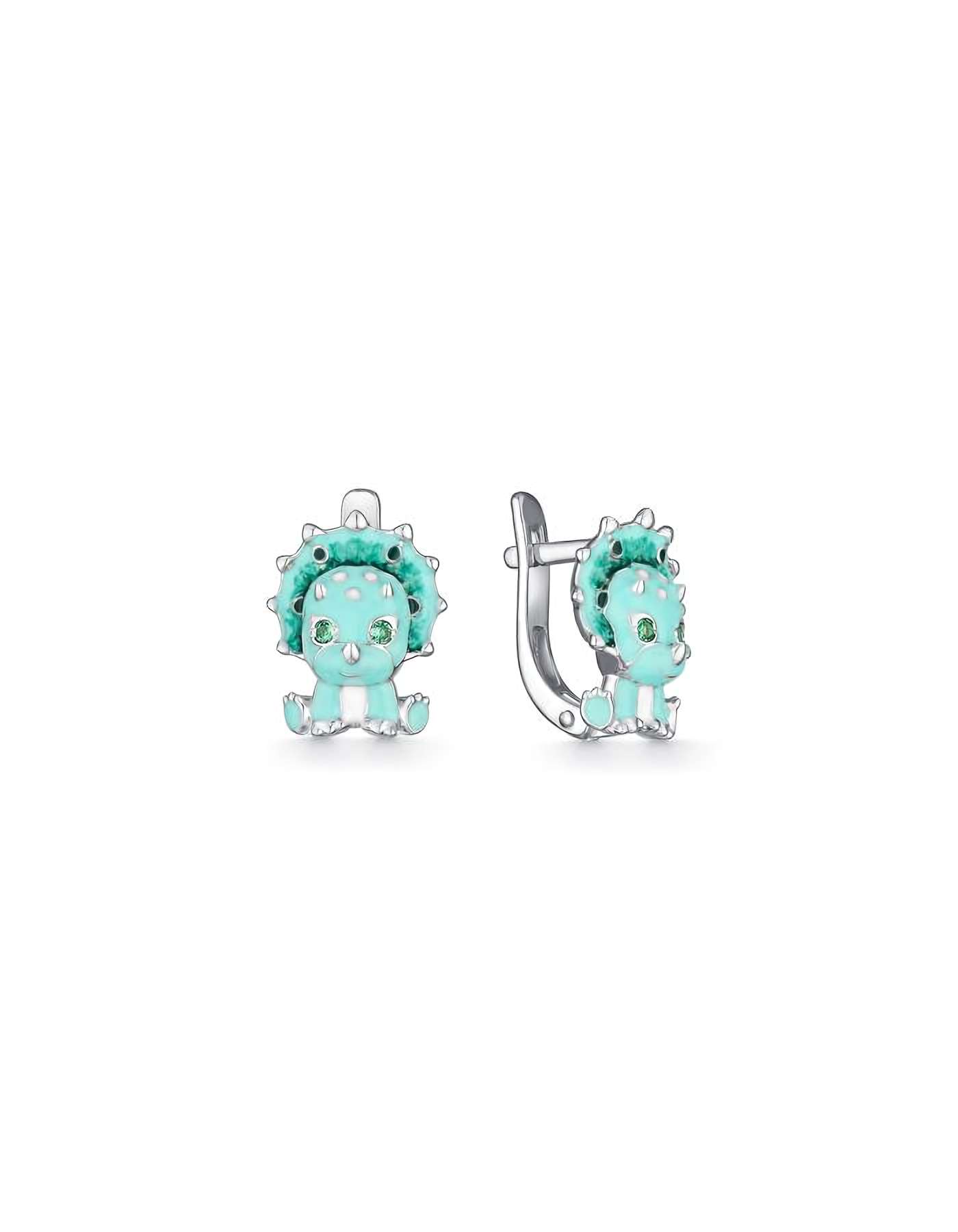 Серьги серебряные детские дикобраз