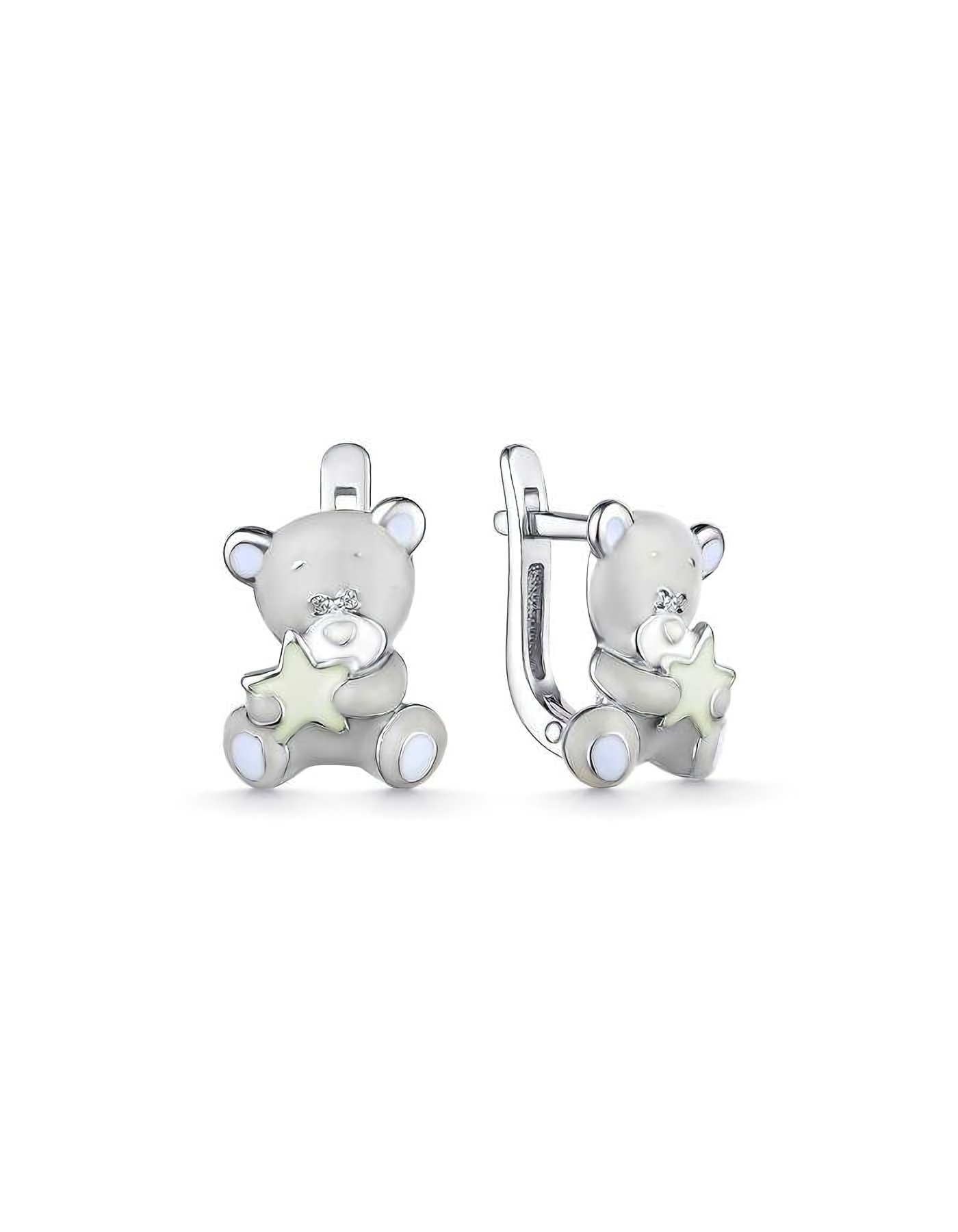 Серьги серебряные детские мишки