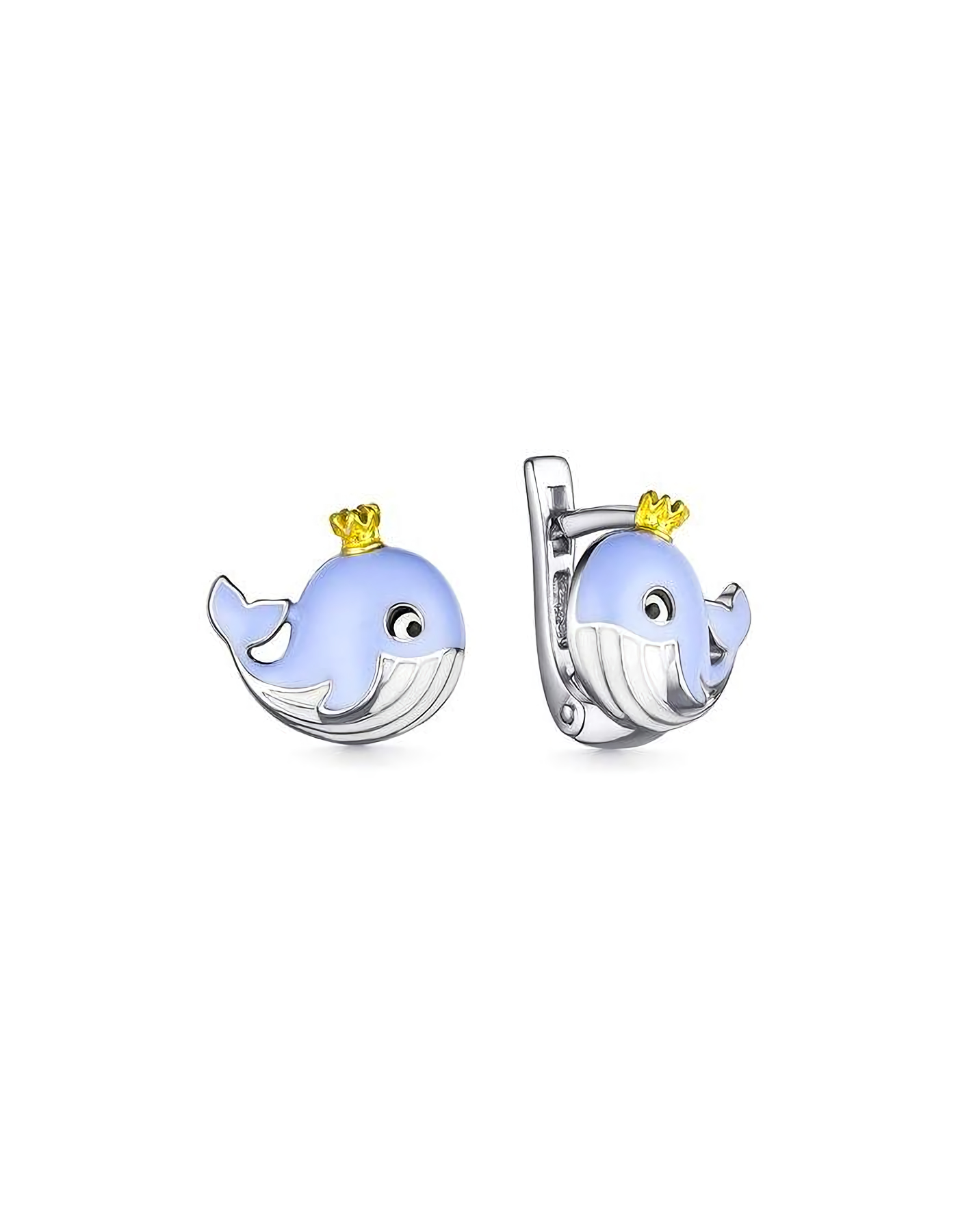 Серьги серебряные детские киты