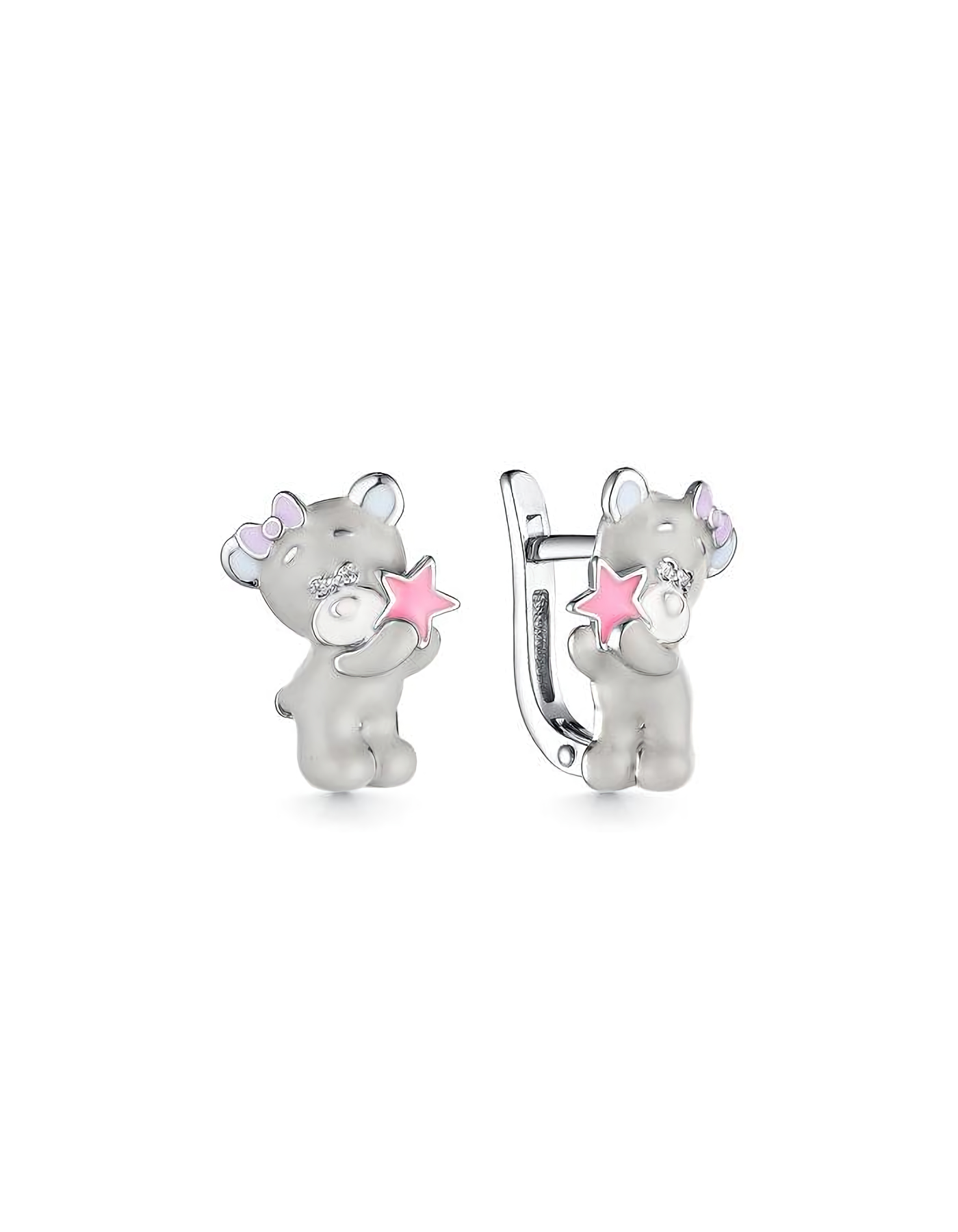 Серьги серебряные детские мишки