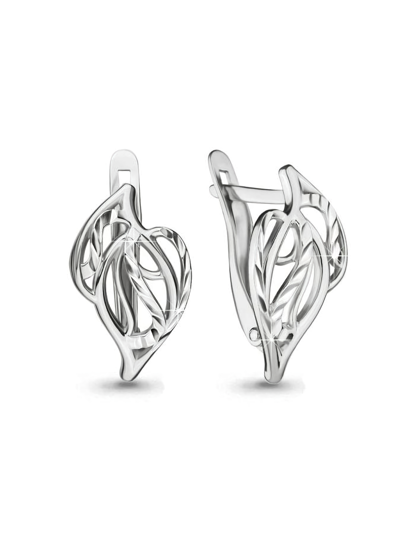 Серьги серебряные на английском замке