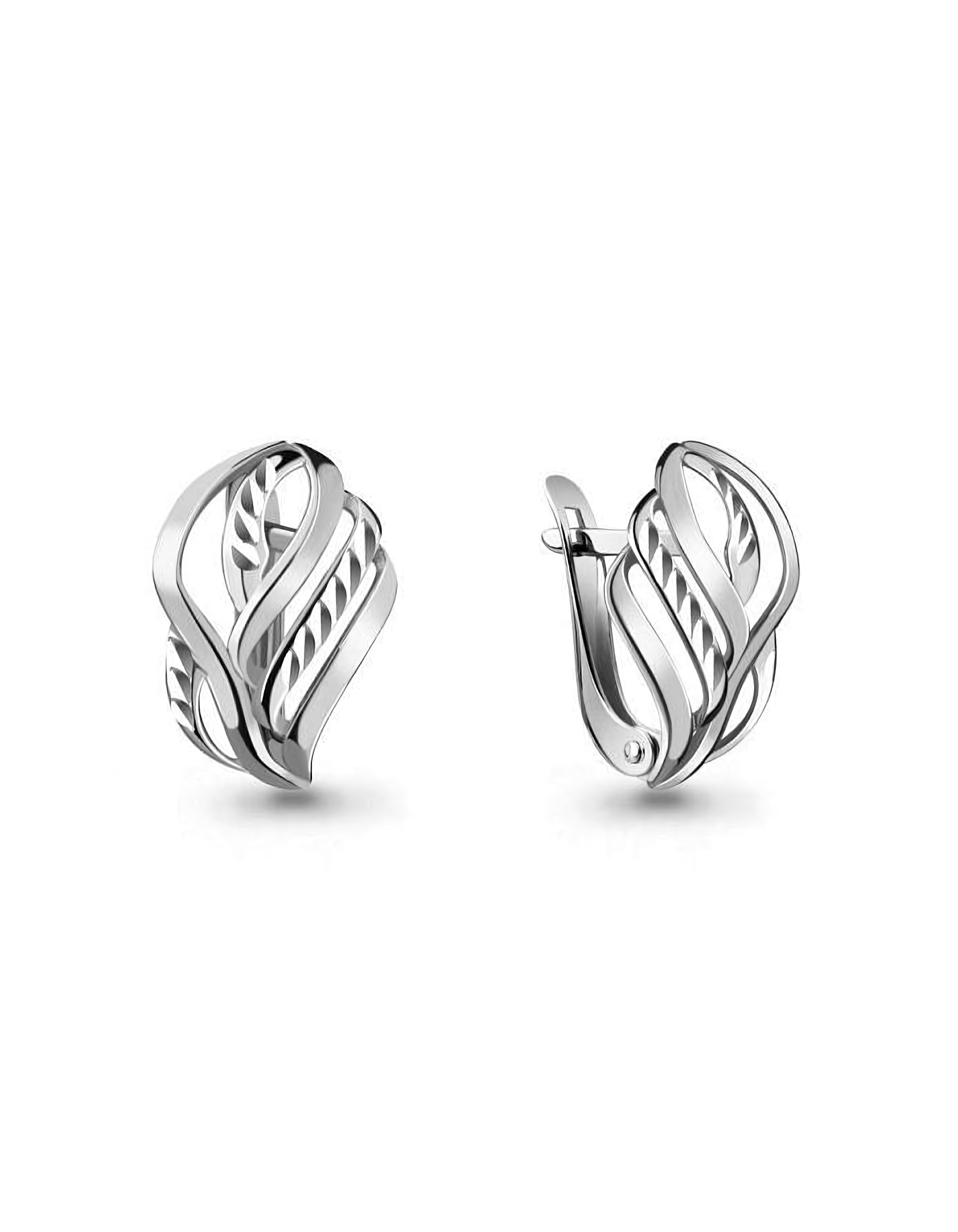 Серьги серебряные на английском замке