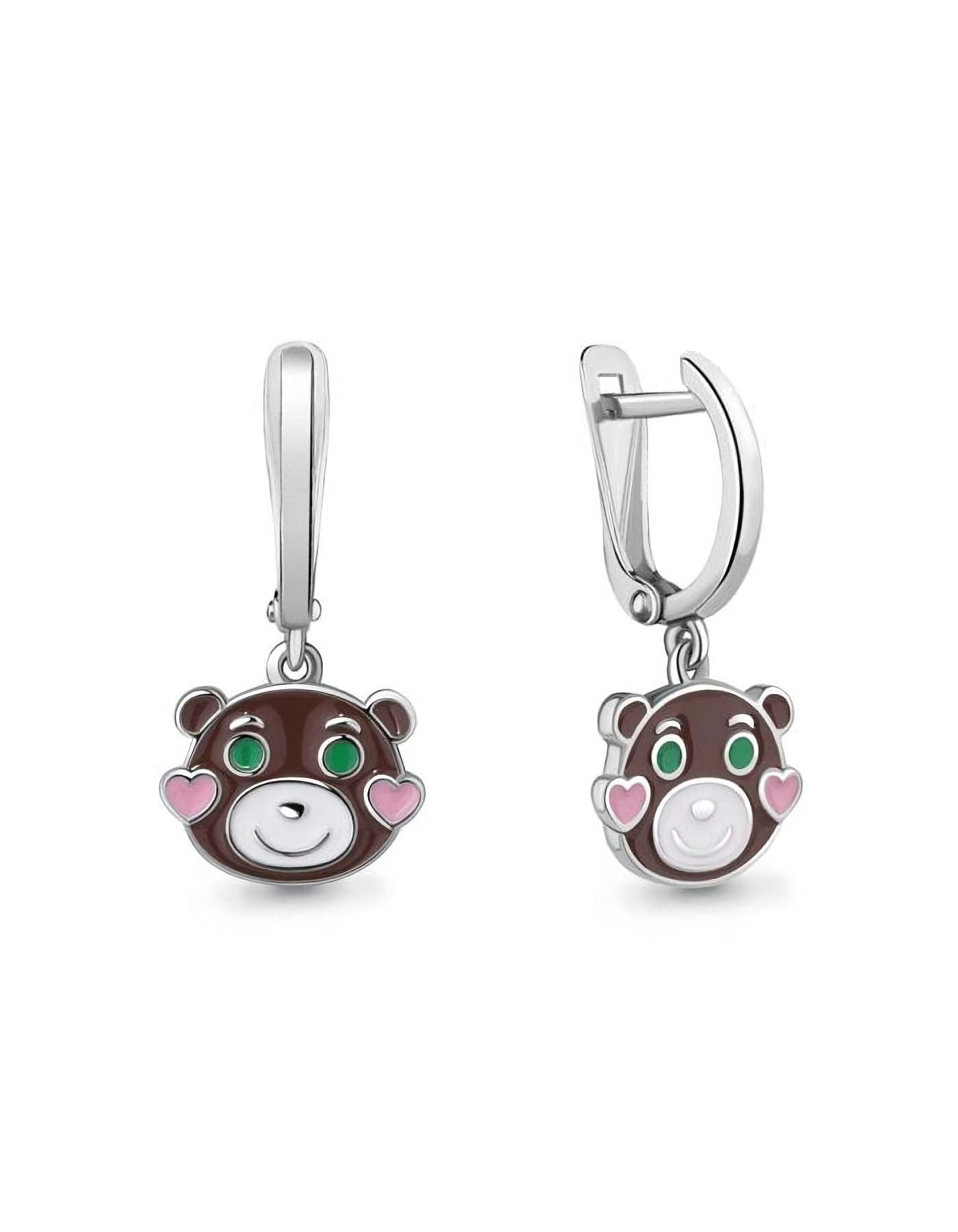 Серьги серебряные детские мишки