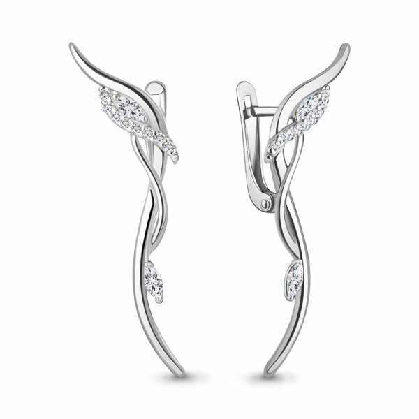 Серьги серебряные на английском замке