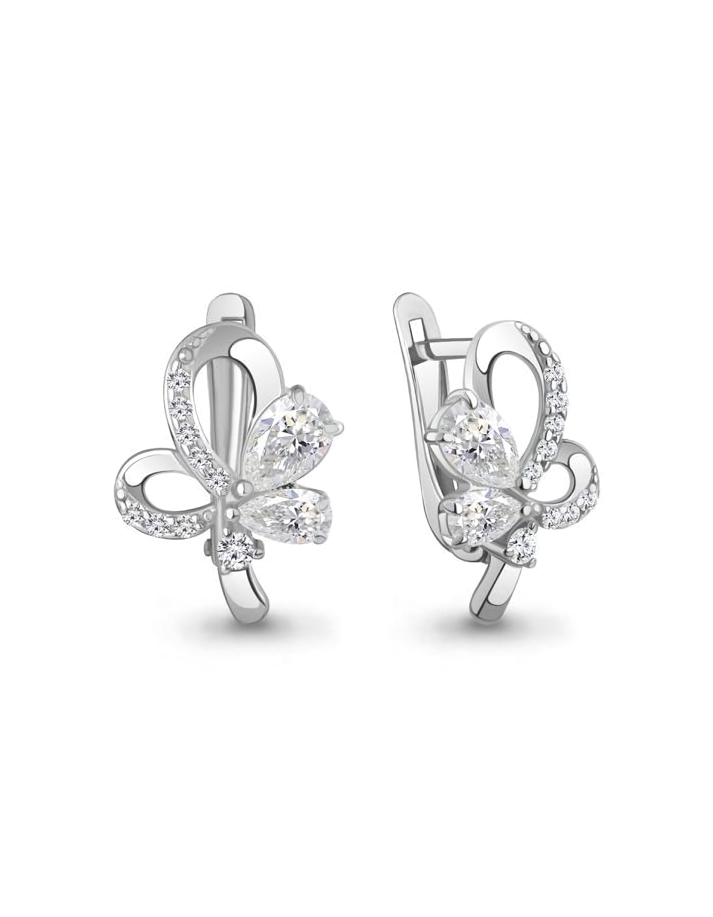 Серьги серебряные на английском замке