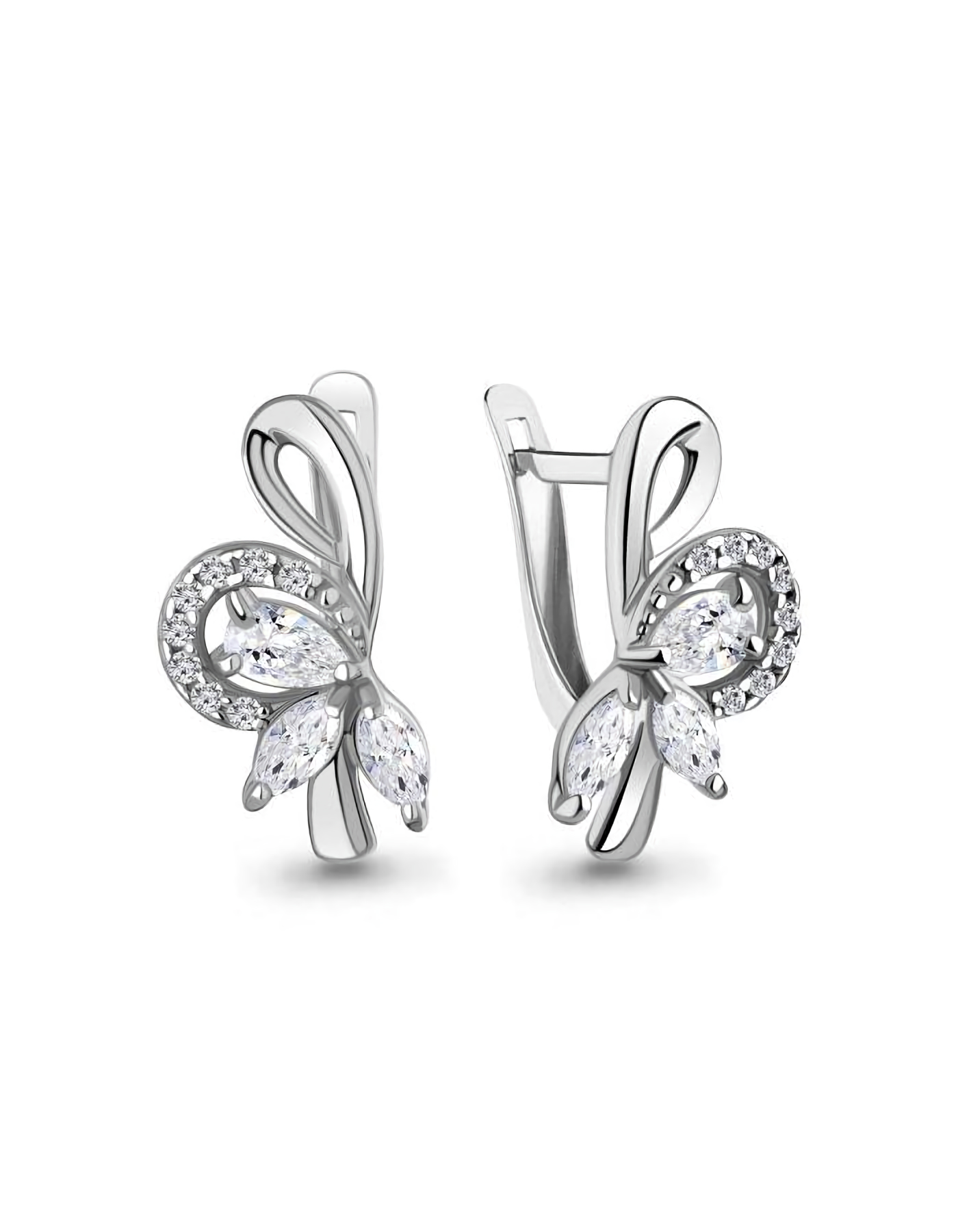 Серьги серебряные на английском замке
