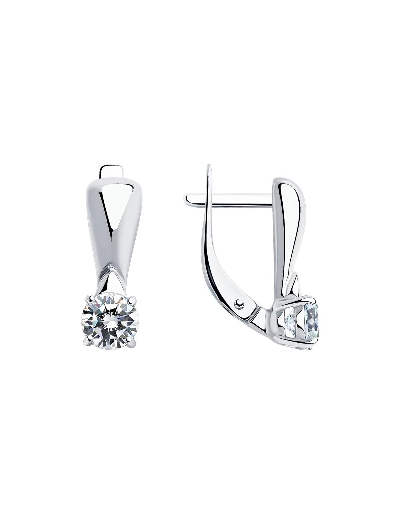 Серьги серебряные на английском замке