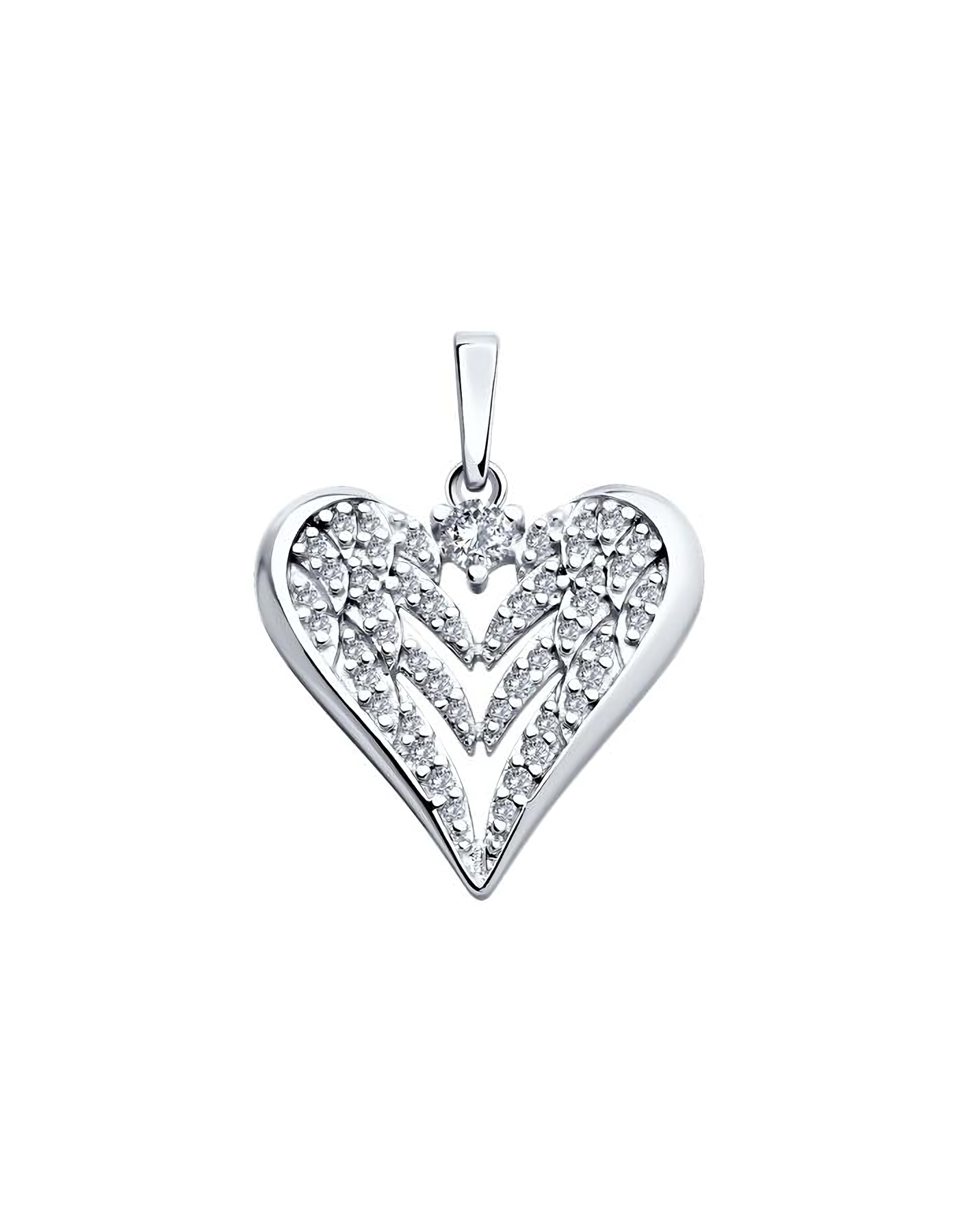 Подвеска серебряная женская сердце