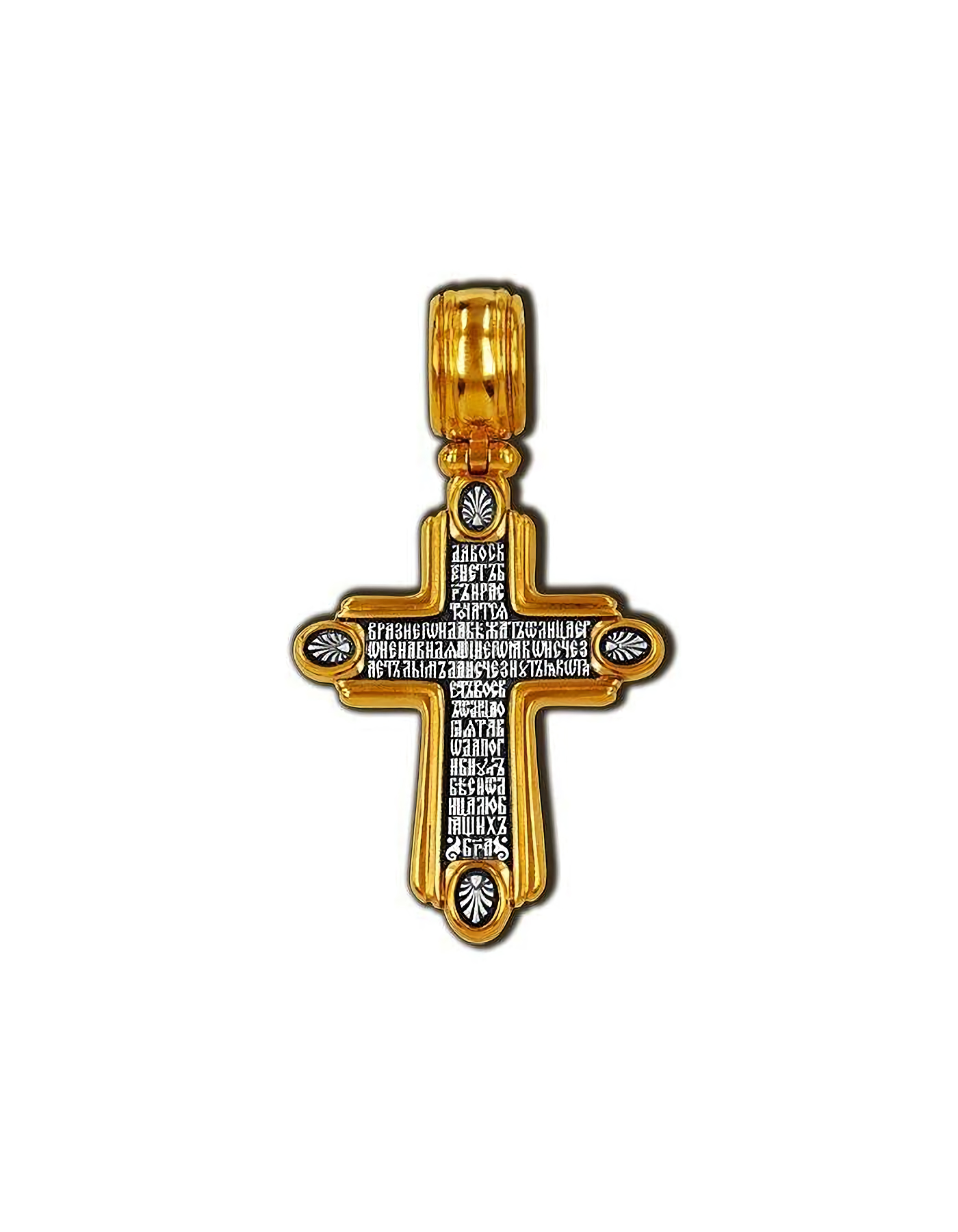 Крестик православный из серебра позолоченный — фото 2