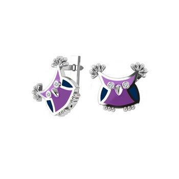 Серьги серебряные детские домовой
