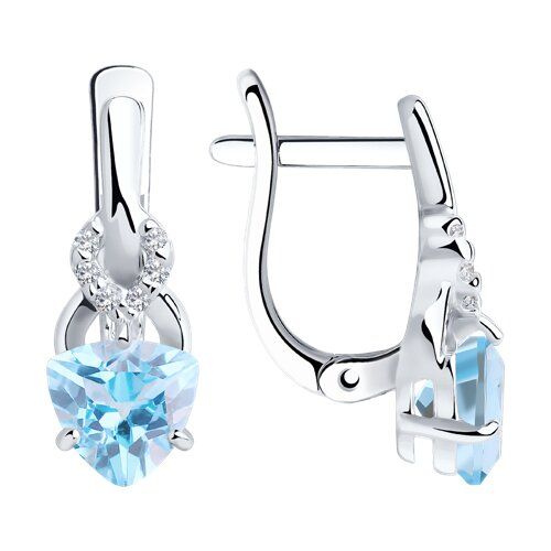 Серьги классические серебряные