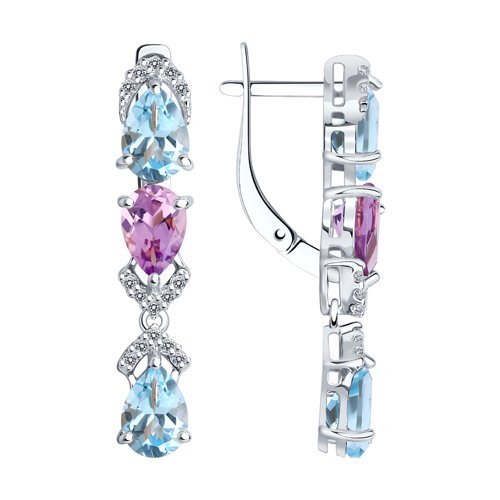 Серьги классические серебряные