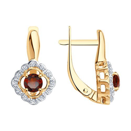 Серьги классические серебряные позолоченые