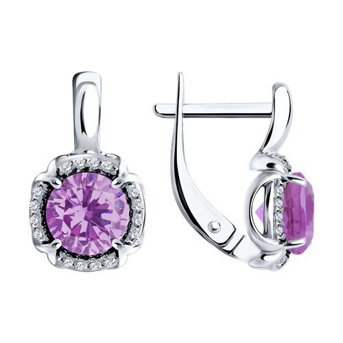 Серьги классические серебряные