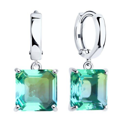 Серьги серебряные на подвесной части — фото 2