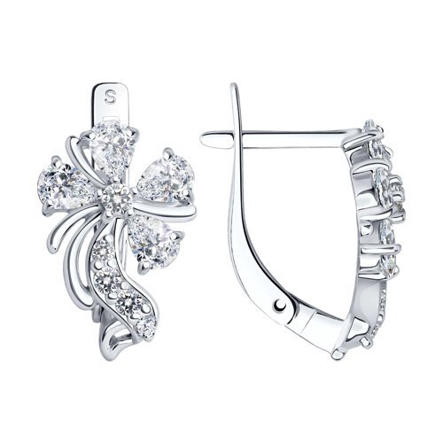 Серьги классические серебряные