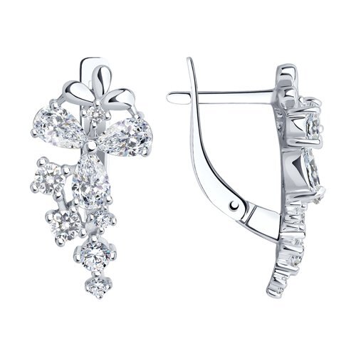 Серьги классические серебряные