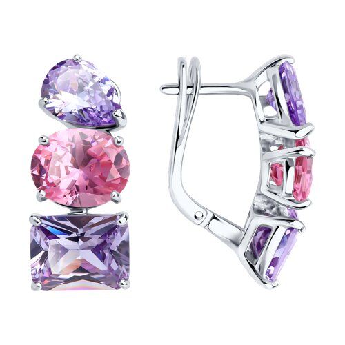 Серьги классические серебряные