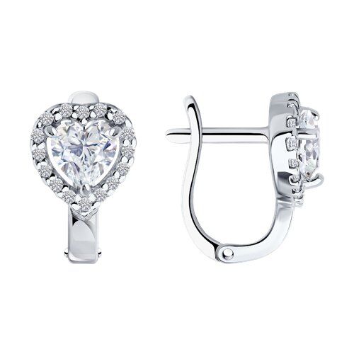 Серьги классические серебряные