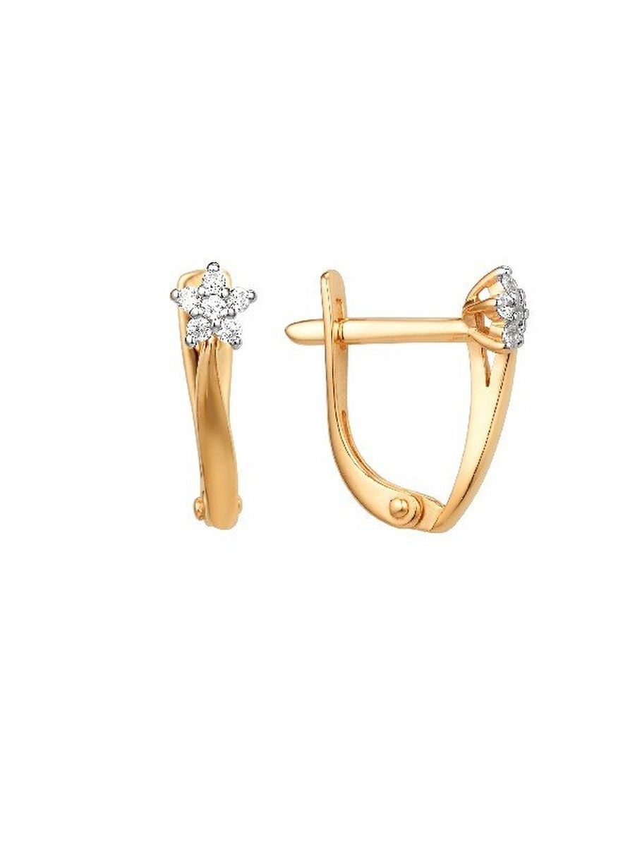 Серьги классические золотые на английском замке