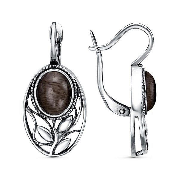 Серьги классические с чернением