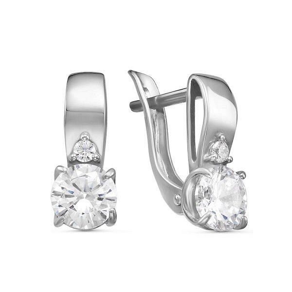 Серьги классические серебряные