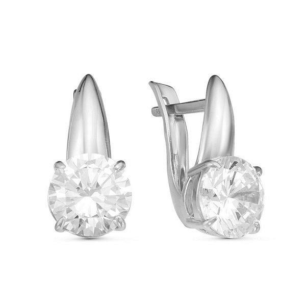 Серьги классические серебряные