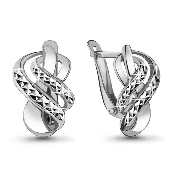 Серьги классические серебряные