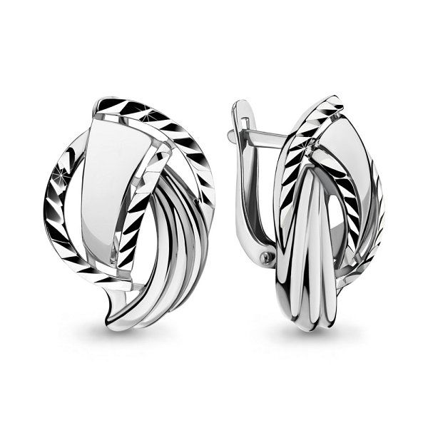 Серьги классические серебряные