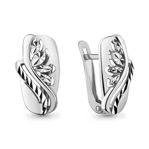 Серьги классические серебряные