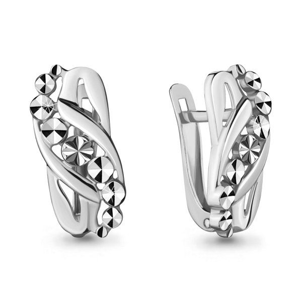 Серьги классические серебряные