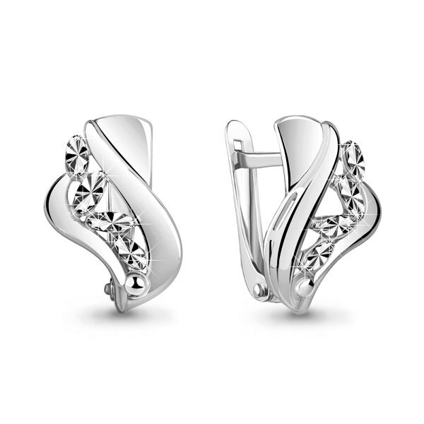Серьги классические серебряные