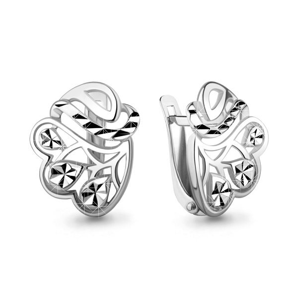 Серьги классические серебряные
