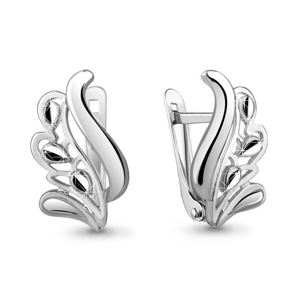 Серьги классические серебряные