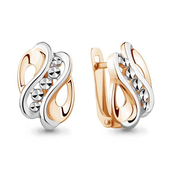 Серьги классические серебряные позолоченые